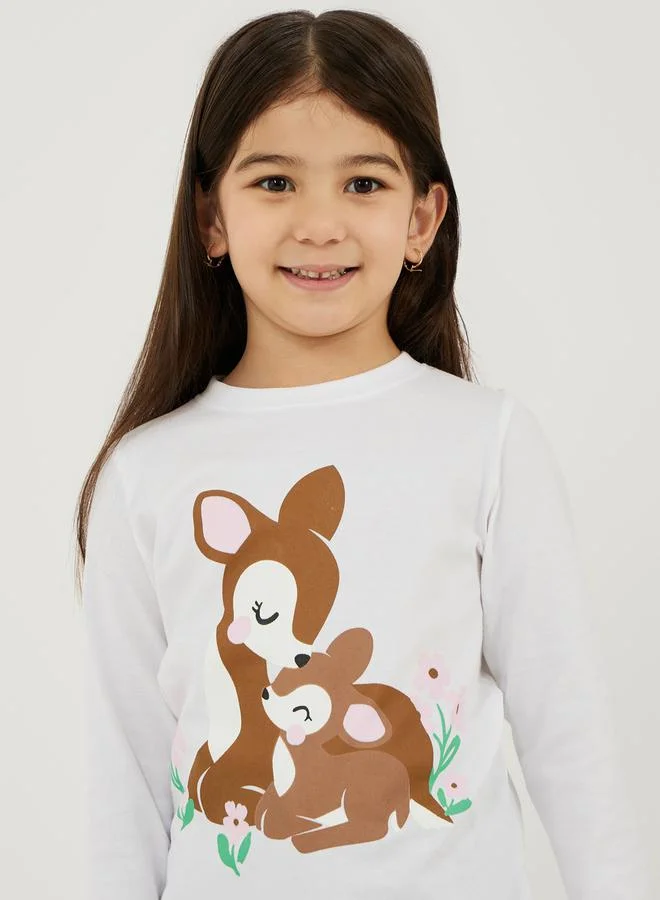 Styli Graphic Print Long Sleeve T-Shirt