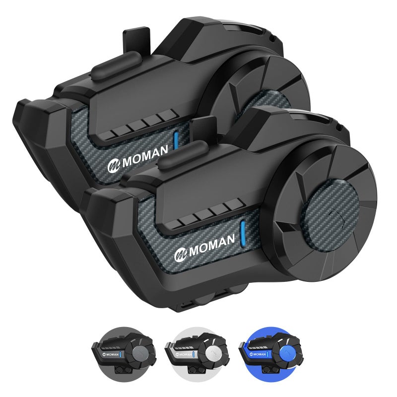 Moman Motorcycle Intercom 2Way Intercom Communication Systems FM Music Sharing HiFi Stereo CVC Noise Cancellation Waterproof BT51 Group Helmet Speaker Headset for Dirt BikeATV H2Pro 2 Pack - Image 2