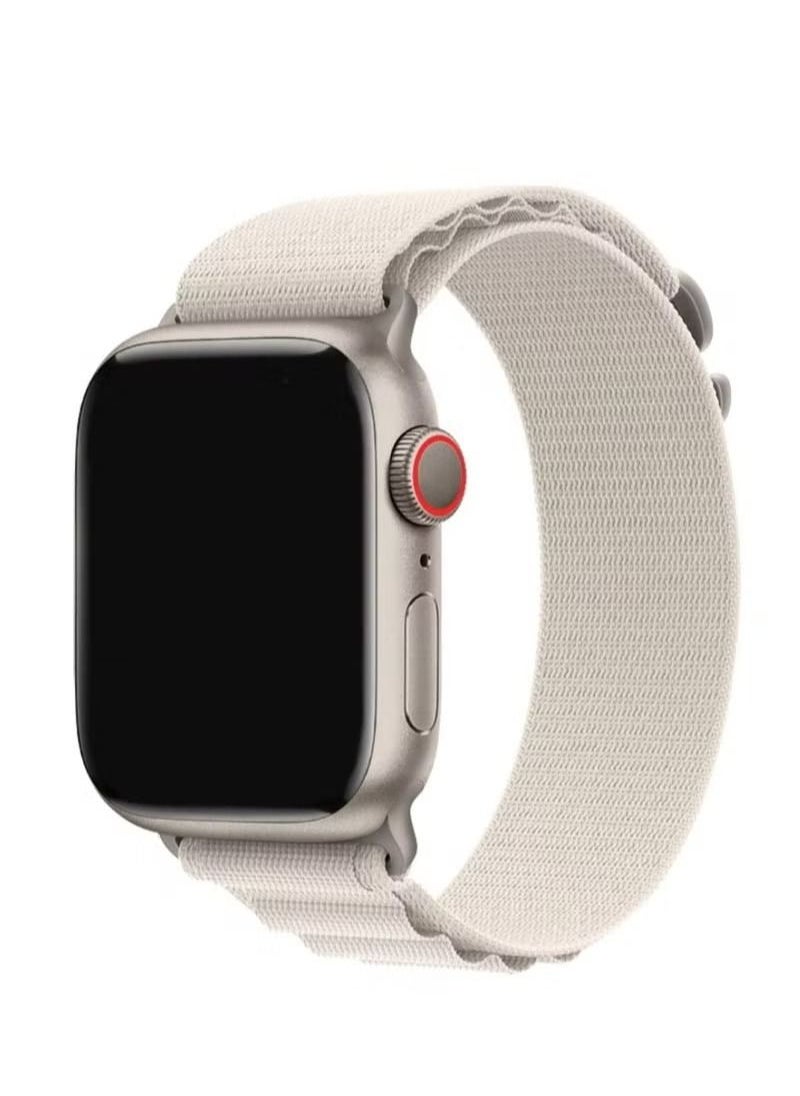 IAF - Replacement Strap 42/44/45/49mm Alpine Loop Band for Apple Watch Series 8/7/SE/6/5/4/3/2/1 Starlight - Image 1