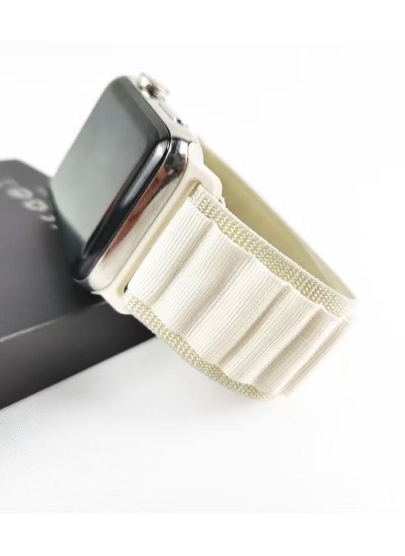 IAF - Replacement Strap 42/44/45/49mm Alpine Loop Band for Apple Watch Series 8/7/SE/6/5/4/3/2/1 Starlight - Image 1