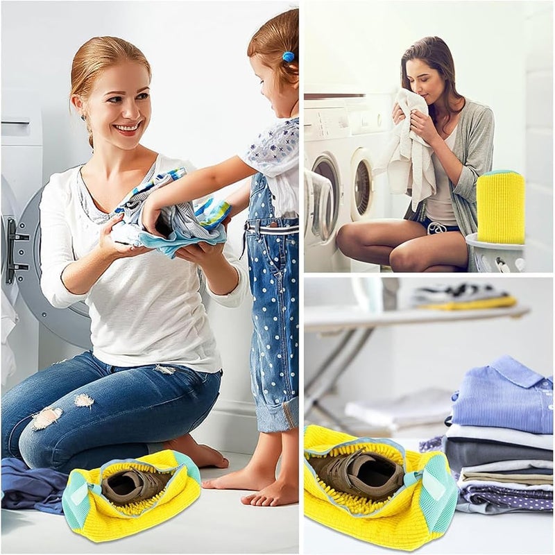 HOFASON HOFASON Shoe Washing Machine Bag Mesh Laundry Washing Bags With 1000 bristles Premium Rust Free Zipper Scrubba Washing Bags For Shoes Laundry Blouse Bra Hosiery Lingerie Stocking Jeans - Image 4