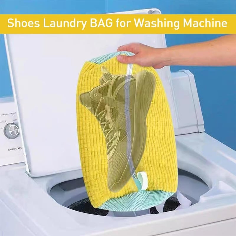 HOFASON HOFASON Shoe Washing Machine Bag Mesh Laundry Washing Bags With 1000 bristles Premium Rust Free Zipper Scrubba Washing Bags For Shoes Laundry Blouse Bra Hosiery Lingerie Stocking Jeans - Image 5