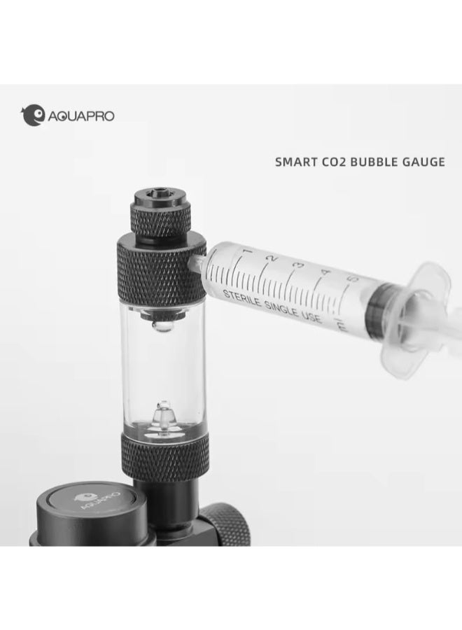 اكوابرو جهاز عداد فقاعات AQUAPRO CO2 الذكي، فقاعات ثاني أكسيد الكربون، ملحقات حوض السمك، خزان الصيد، النباتات المائية، أسطوانة صمام فحص ثاني أكسيد الكربون - Image 1