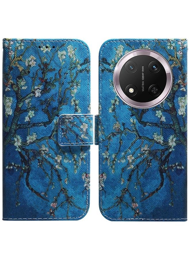Zaboon For Honor X9c Coloured Drawing Flip Leather Phone Case(Apricot) 