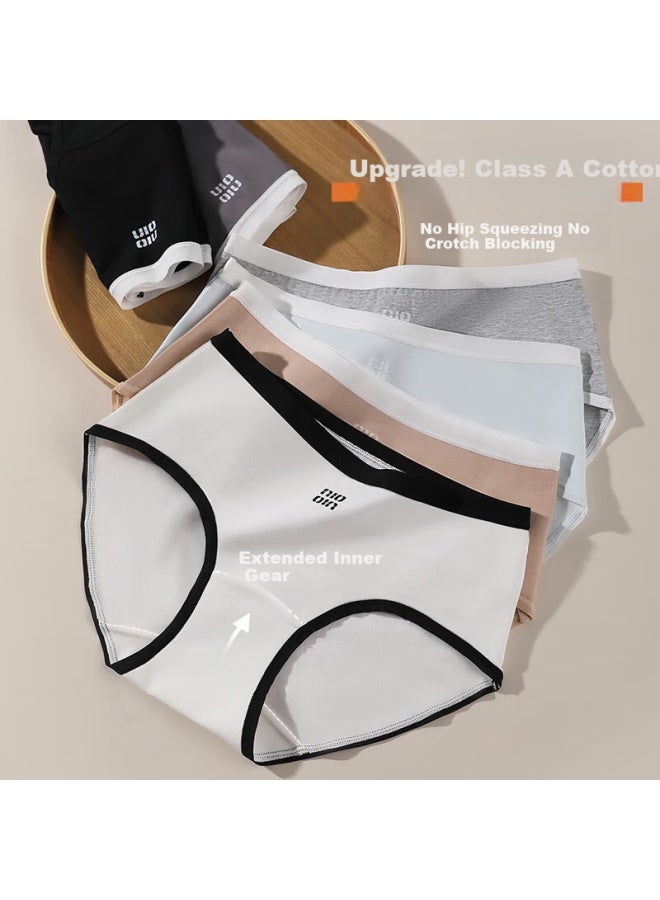 PLANDOO Palando A-class Women's Cotton Underwear 10a Antibacterial 100% Cotton Extended Crotch Breathable Comfortable 4-pack L - Image 3