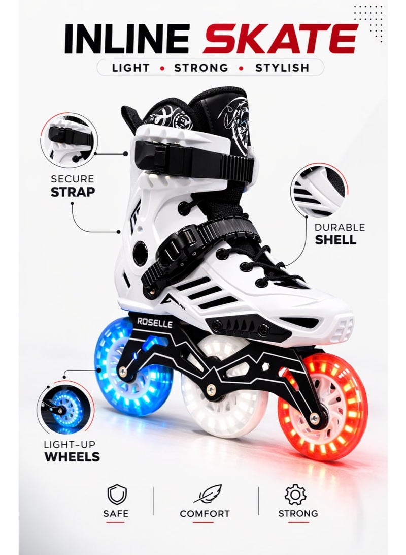 OVERS Professional LED 3 Wheels Inline Skates for youth Men and Women - Image 3