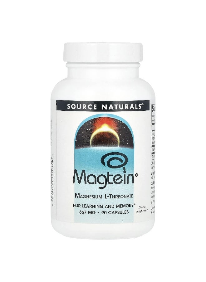 Source Naturals - Source Naturals, Magtein®, Magnesium L-Threonate, 90 Capsules - Image 1
