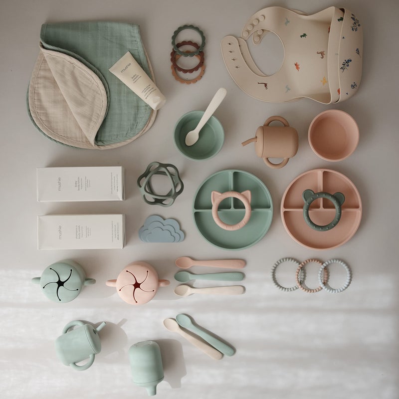 mushie 100% Silicone Baby Sippy Cup | 6 Months+ (Cambridge Blue) - Image 5