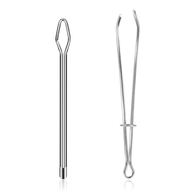 salbsever 2 Pcs DIY Rope Threader Clip Drawstring Threader Tool Metal Easy Pull Drawstring Threader with Tweezer Sewing Tool for Elastic Sewing Tweezer Tool for Replacement Drawstring Sewing Accessories - Image 1