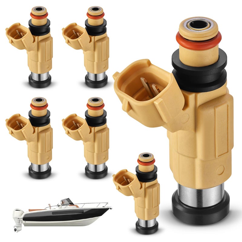 BDFHYK Fuel Injector CDH240 Compatible with 20022012 Yamaha F200 200HP F225 225HP Four Stroke Outboard Trucks Replacement Kit FJ608 MR507252 MP10561 84212299 Fuel Injectors Set of 6 - Image 2