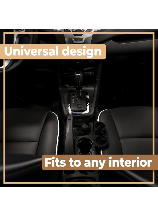 Multi-Functional Car Drink Holder & Organizer - 5 Storage Spaces, Universal Fit, Cell Phone Mount, Durable ABS, Easy Install - Image 3