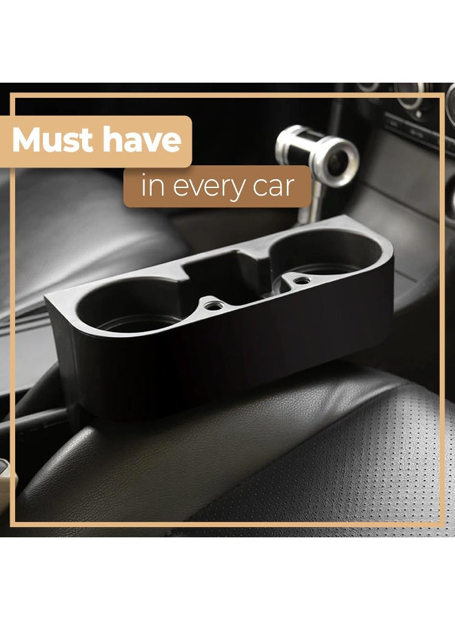 Multi-Functional Car Drink Holder & Organizer - 5 Storage Spaces, Universal Fit, Cell Phone Mount, Durable ABS, Easy Install - Image 1