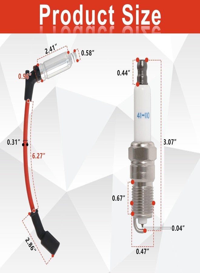 MCCKLE 41-110 Iridium Spark Plugs and M8-48322 Spark Plug Wires Compatible with Chevy Silverado Suburban Avalanche Express GMC Cadillac Escalade Yukon Sierra Savana 5.3 6.0L 6.2L V8 LS Truck (8 Set) - Image 3