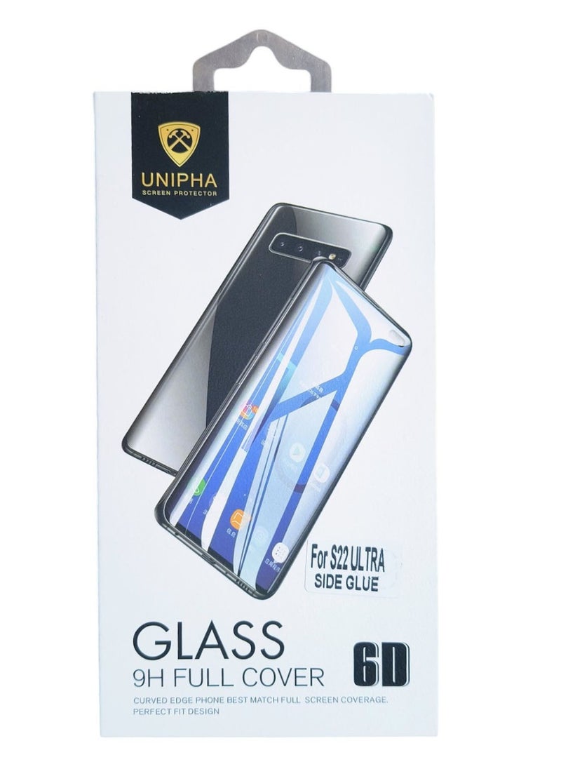 Generic 6D Glass 9H Full Coverage Side Glue Screen Protector Compatible with Samsung Galaxy S22 Ultra 