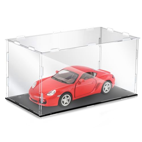 Singhoow Acrylic Display Case 1: 18 Model Car Display Case with Black Base Clear Storage Stand Box for Car Toy Collectibles - Image 1