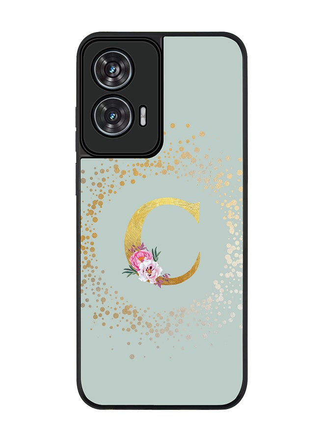 Stylizedd For Motorola Edge 50 Fusion 5G Case,Slim fit Camera Protection, Shockproof Thin Phone cover  - Custom Monogram Floral - C  (Light Grey ) - Image 1