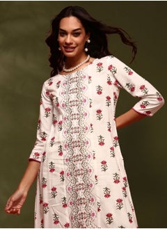 Floral  print kurta with straight pangts-black &beige - pzsku/ZC9275C257E5115F01E15Z/45/_/1740130327/7a1b7fd7-ef64-4d9c-94c1-0c146a8aba1f