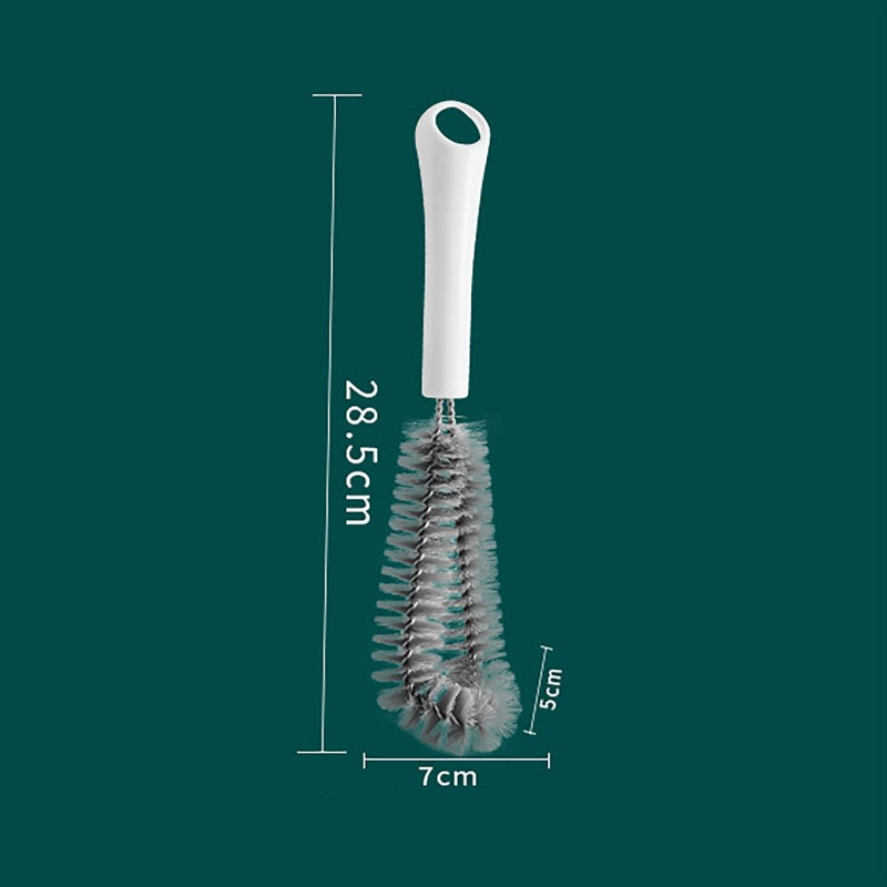 TEITEAI Coffeemaker Brush for Chemex with White Handle, Gray Nylon Bristles - Image 5