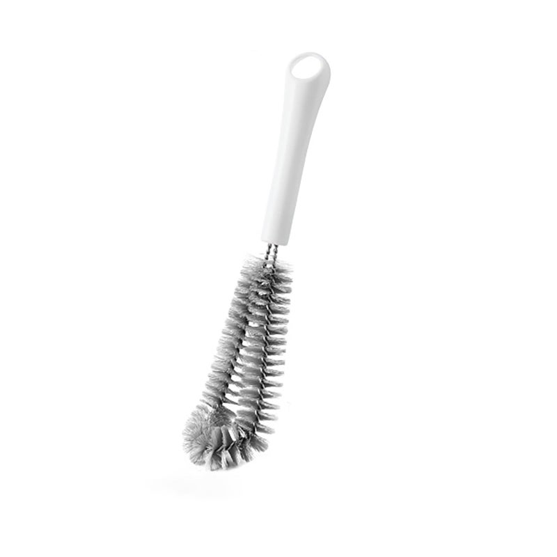 TEITEAI Coffeemaker Brush for Chemex with White Handle, Gray Nylon Bristles - Image 1