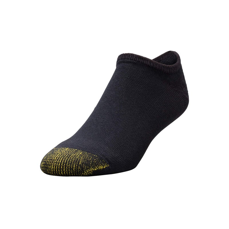 GOLDTOE Men's 656F Cotton No Show Athletic Socks, Multipairs, Black (6-Pairs), X-Large - Image 2