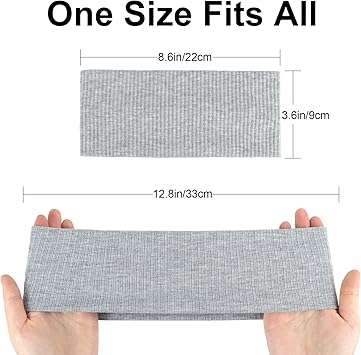 Blooms Blooms 9cm Wide Headbands for Women and Girls Running Black Headband Stretch Head Band Jersey Hairband for Sports Yoga Black Grey White  - Image 5