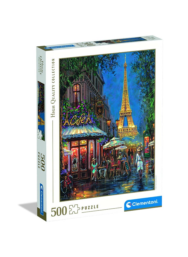 Clementoni 500 Piece Hqc Puzzle – Night At The Eiffel Café | Paris Theme Jigsaw Puzzle For Adults And Kids - Image 1
