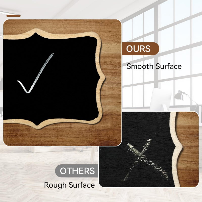 Mowpog 30 Pack Mini Wooden Chalkboard Signs With Easel Stand  Reusable  Zero Residue Food Labels For Buffet  Wedding  Place Cards  Party And Event Decor (Polygonal) - Image 4