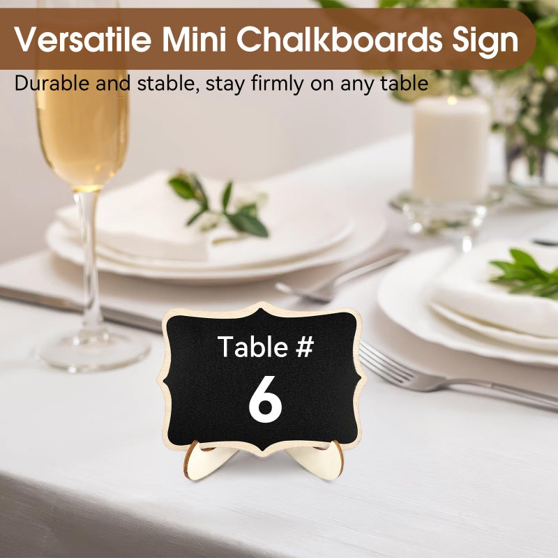Mowpog 30 Pack Mini Wooden Chalkboard Signs With Easel Stand  Reusable  Zero Residue Food Labels For Buffet  Wedding  Place Cards  Party And Event Decor (Polygonal) - Image 5