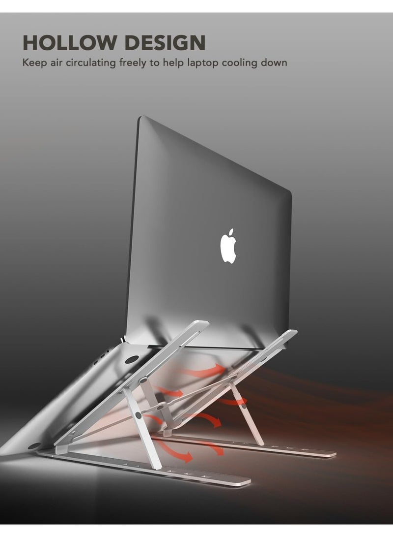 MHR Portable Laptop Stand, Adjustable Tablet Notebook Holder for iPad, MacBook Pro, Laptop Desk Riser Foldable Notebook Cooling Stand for MacBook, Dell, Asus, Lenovo, HP, Surface, Acer, Huawei - Image 3