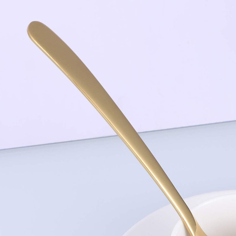 Pasta Spoon Heavy Duty Spoon Salad Spoon Fork, Stainless Steel Spork Fruit Dessert Pasta Forks Food Serving Spoon for Home Kitchen (Golden) Salad Spoon Fork Pasta Salad - Image 5