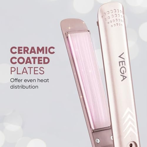 Vega K Shine Hair Straightener for Women with Keratin Infused Plates to Minimise Hair Damage, Heat upto 200°C, Power Indicator Light, Rose Gold, (VHSH-28) - Image 4