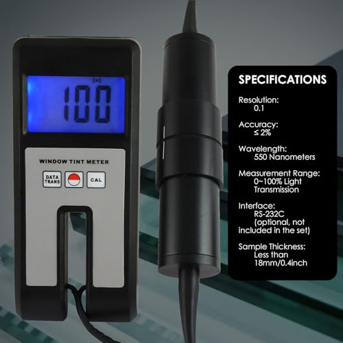 Gain Express Digital Car Window Tint Meter - Portable Solar Tester for Visual Light Transmission, Filmed Glass, UV IR Rejection and Spectrum Analysis - Image 4