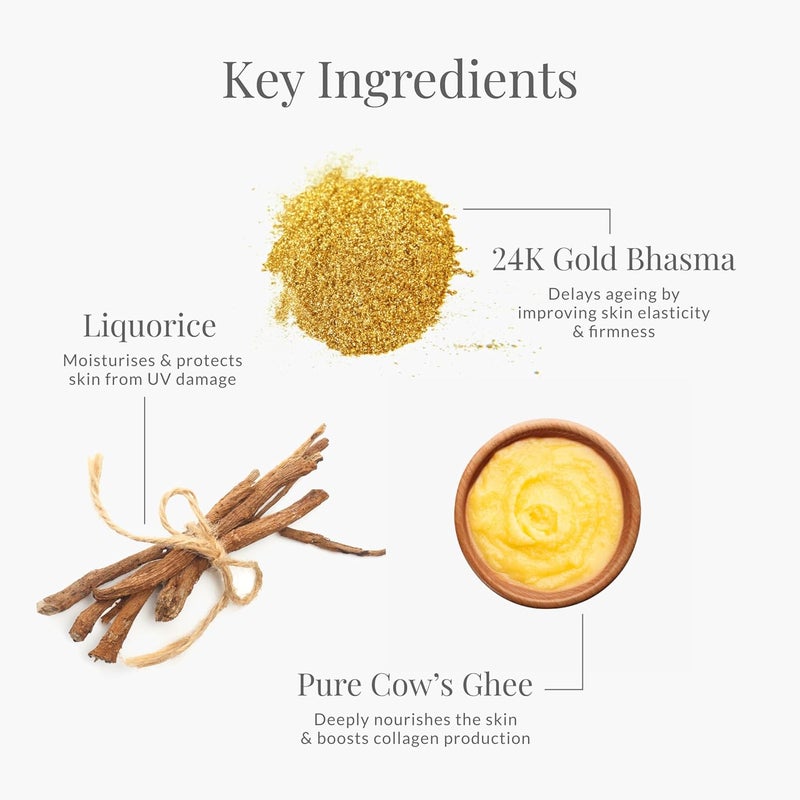 Forest Essentials سيروم الوجه المتقدم من فوريست إسنشالز ساونداريا لمكافحة الشيخوخة مع ذهب 24 قيراط - Image 4