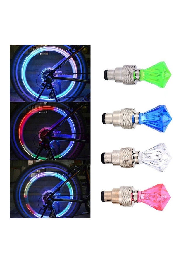 Loquat 2Pcs Diamond Shape Car Motorcycle Bike Tyre Tire Valve Caps Decorative LED Light 0.029kg  - Image 2