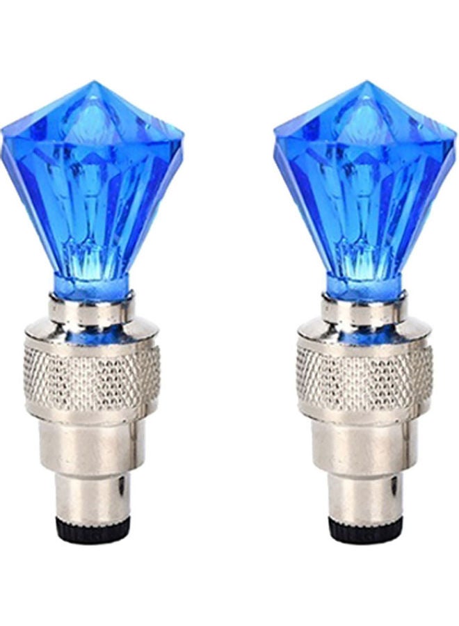 Loquat 2Pcs Diamond Shape Car Motorcycle Bike Tyre Tire Valve Caps Decorative LED Light 0.029kg  - Image 1