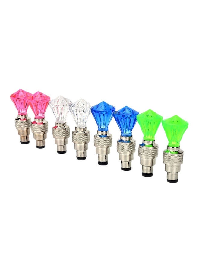 Loquat 2Pcs Diamond Shape Car Motorcycle Bike Tyre Tire Valve Caps Decorative LED Light 0.029kg  - Image 5
