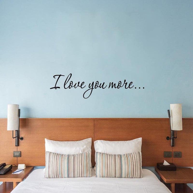 في دبليو أيه كيو Vwaq I Love You More ملصق حائط اقتباس الحب ملصقات ديكور فنية للحائط أقوال لغرفة النوم - Image 2