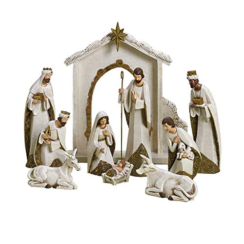 Roman Ivory and Gold Christmas Nativity 10 Piece Set Holiday Decoration New 31379 - Image 3