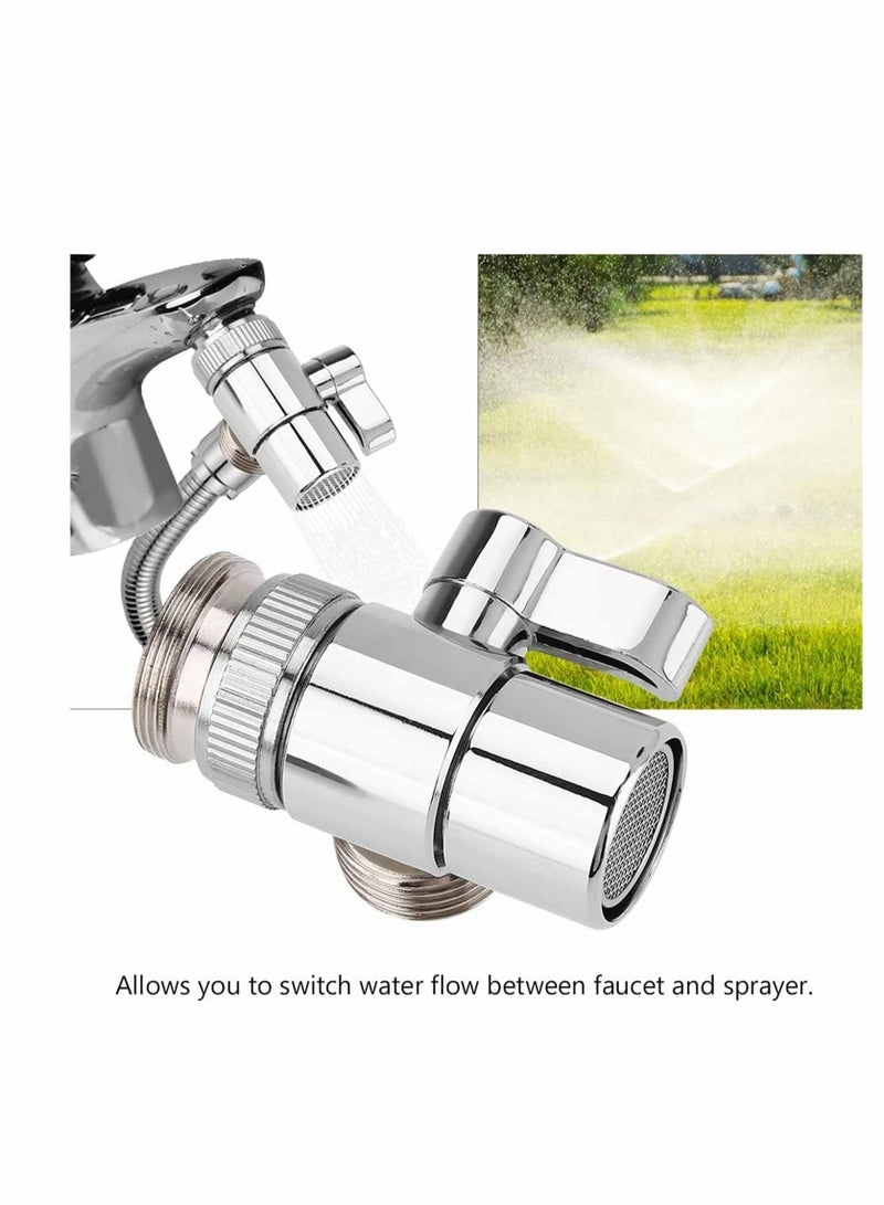 Excefore Faucet Diverter,  Bathroom Kitchen Basin Brass Sink Faucet Splitter Diverter Valve To Hose Adapter Connector M24 Hose Attachment, Sink Faucet...  - Image 5