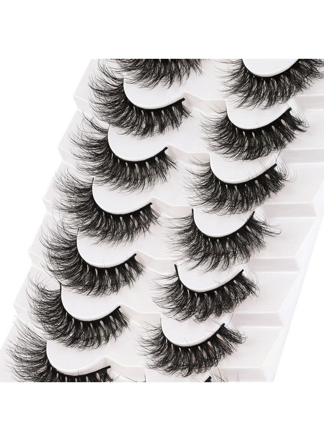 Veleasha False Eyelashes Wispy Faux Mink Lashes Fluffy Handmade Fake Eyelashes Natural Look 7 Pairs Pack Luxury Cat Eye Lashes (804) - Image 3