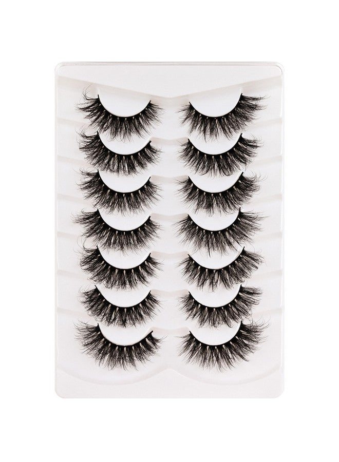 Veleasha False Eyelashes Wispy Faux Mink Lashes Fluffy Handmade Fake Eyelashes Natural Look 7 Pairs Pack Luxury Cat Eye Lashes (804) - Image 5