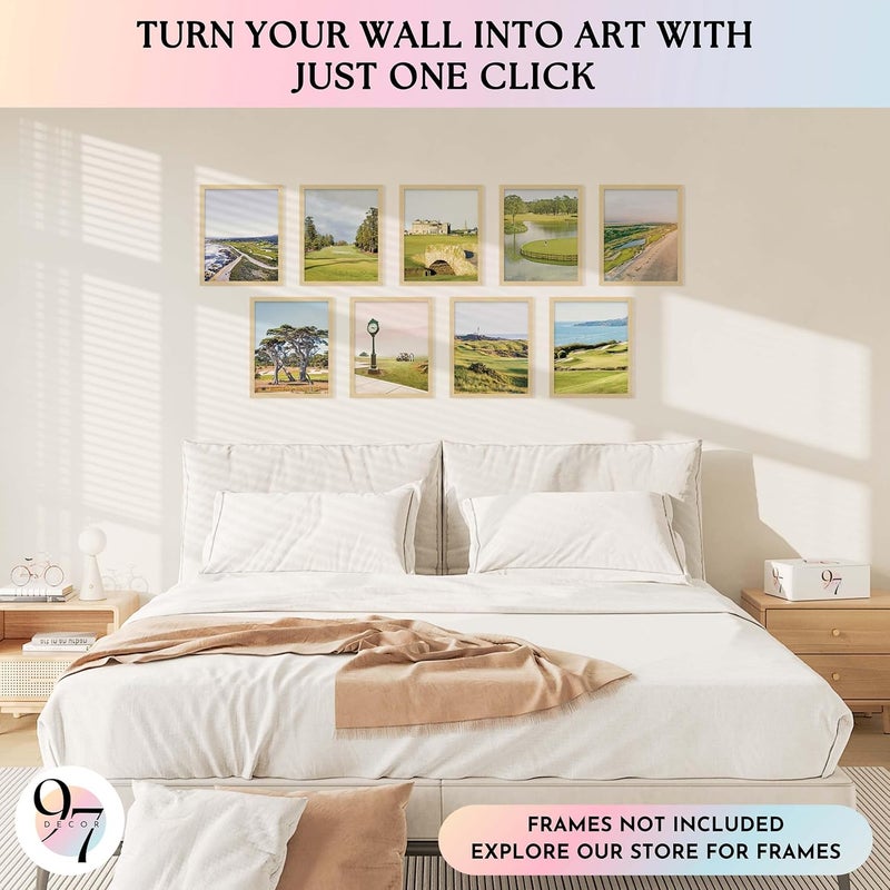 97 Decor Masters Golf Wall Art - Pebble Beach, Sawgrass, Augusta National, St Andrews Landscape Prints for Bedroom Decoration (8x10 Unframed) - Image 3