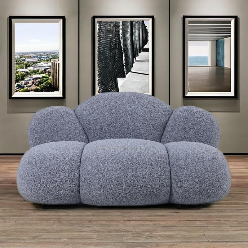 Luxury Luxe Lazy Cloud Modern Grey 2-Seater Sofa - Image 1