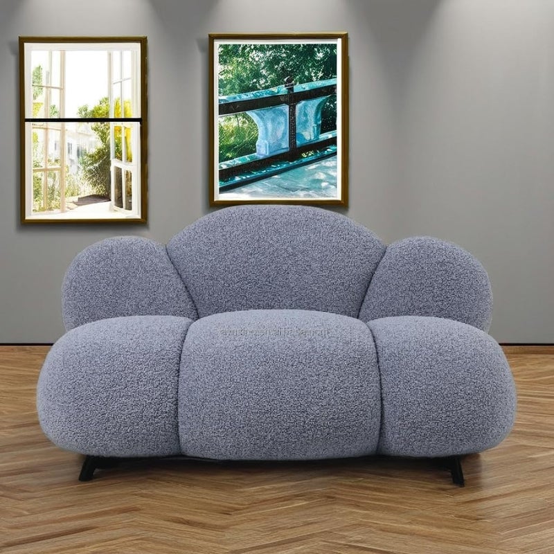 Luxury Luxe Lazy Cloud Modern Grey 2-Seater Sofa - Image 5