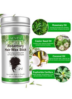 ALIVER 75g Rosemary Hair Wax Stick with 3 PCS Edge Control Brush Hair Slick Stick Wax Stick for Hair Styling & Growth Bristle Brush for Flyaways Teasing Brush for Hair Styling for Hair with Rosemary  - Image 3