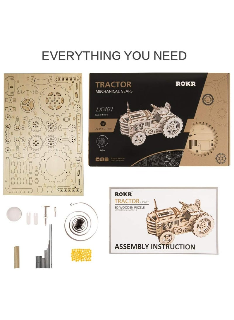 Robotime ROKR Tractor LK401 Premium 3D Puzzle Building Kits for Adults & Teens - Decorative Home Décor, Ramadan & Holiday Gift (Eid and Birthday) for Puzzle Enthusiasts, Stress Relief STEM Project - Image 2