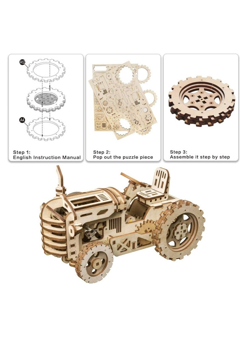Robotime ROKR Tractor LK401 Premium 3D Puzzle Building Kits for Adults & Teens - Decorative Home Décor, Ramadan & Holiday Gift (Eid and Birthday) for Puzzle Enthusiasts, Stress Relief STEM Project - Image 5
