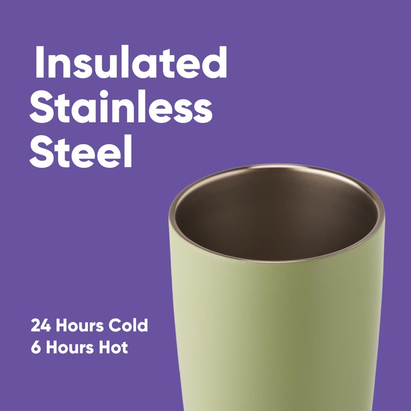 Owala SmoothSip Insulated Stainless Steel Coffee Tumbler, Reusable Iced Coffee Cup, Hot Coffee Travel Mug, BPA Free, 20 oz, Green (Hip Cactus) - Image 4