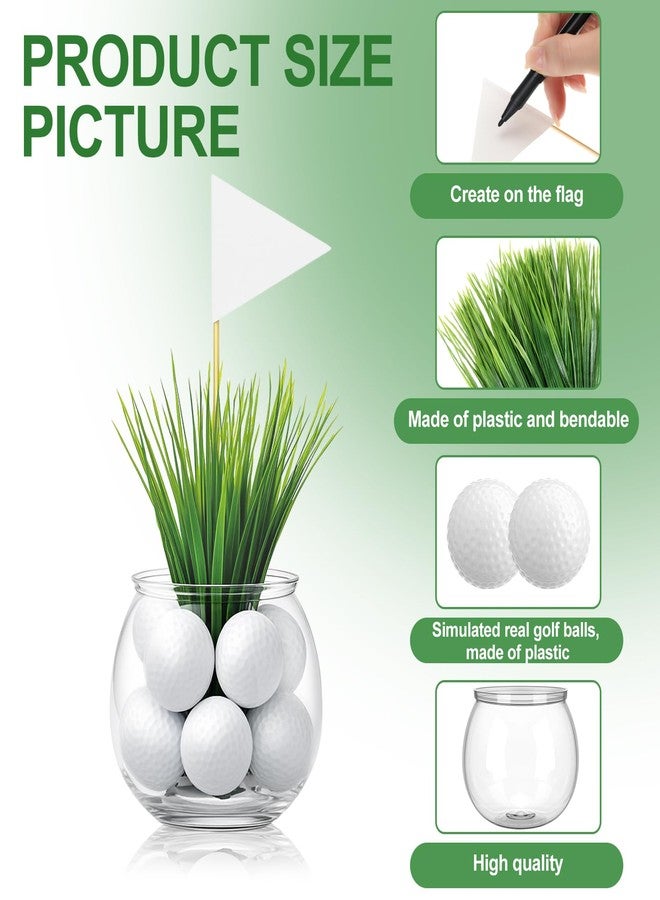 LemonRoad 6 Set Golf Party Table Centerpieces Decorations Include 6 Flower Pots 72 Hollow Golf Balls 6 White Flags 204 Artificial Grass 1 Flower Mud Sport Centerpiece for Sport Birthday Party Supplies - Image 3
