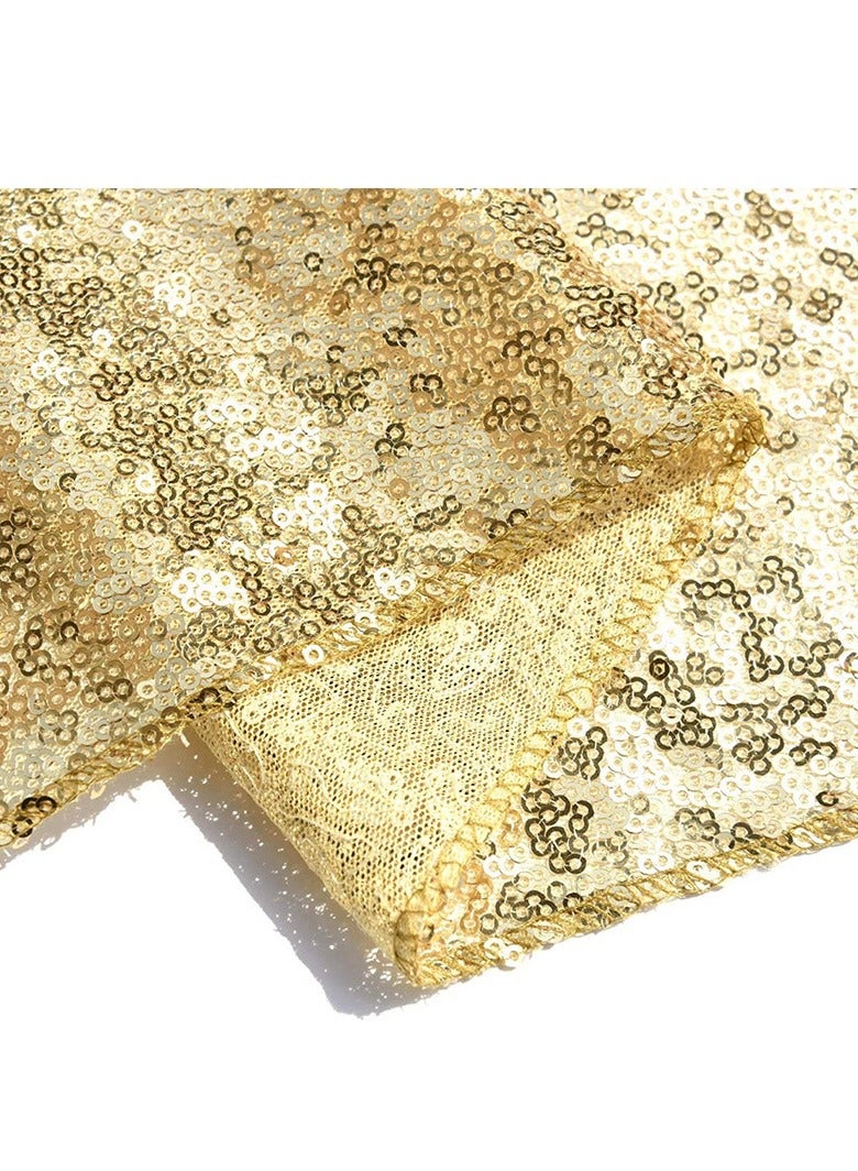Sequin Embroidery Decorative Tablecloths, Wedding, Festival, Birthday, Dinner, Graduation Ceremony Decorations, Indoor and Outdoor Party Supplies for Home, Restaurants, Hotels, Cafes（30x275cm，Gold） - Image 4